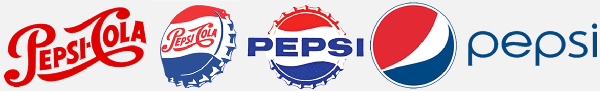 Los logos de Pepsi cola desde 1940 al 2008